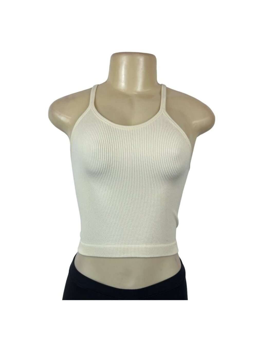 Adodos Womens Ribbed Knit Tank Top White Sz XS/S